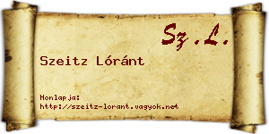 Szeitz Lóránt névjegykártya
